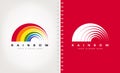 Rainbow logo vector. Atmospheric optical and meteorological phenomenon design.